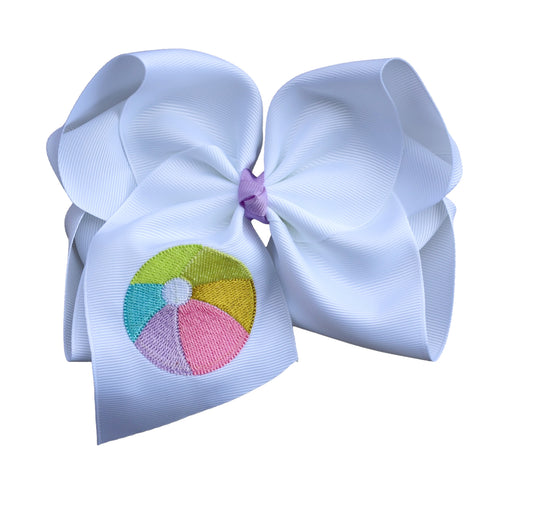 Beach Ball Embroidered Bow