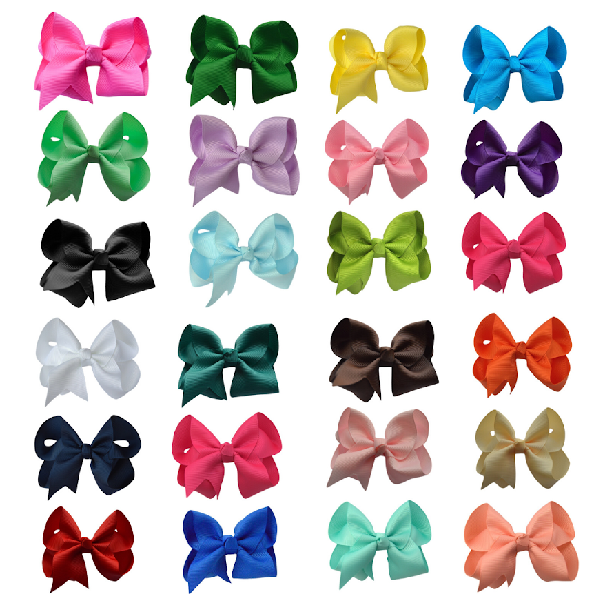 SALE- Solid Bow Set with Nylon Headbands