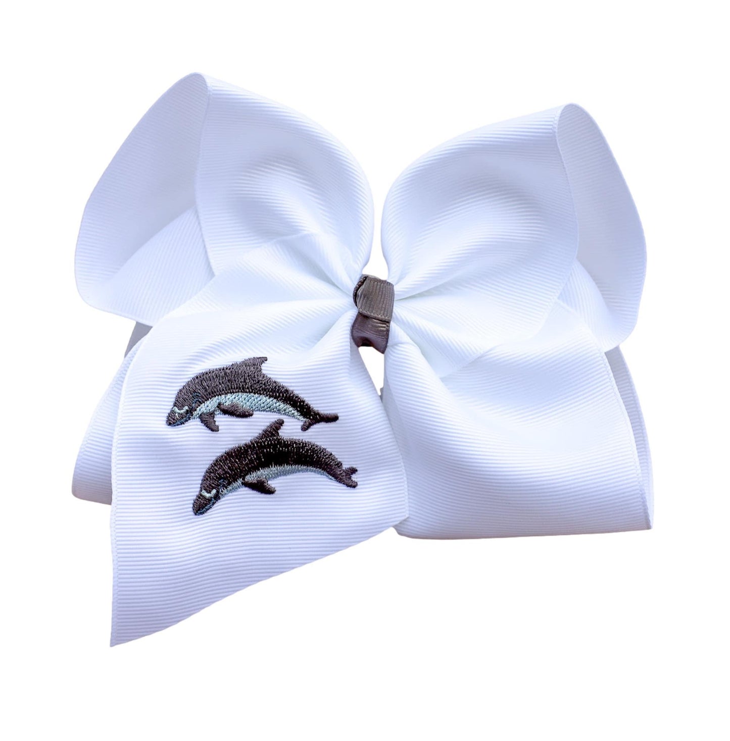 Dolphins Embroidered Bow