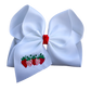 Strawberry Patch Embroidered Bow