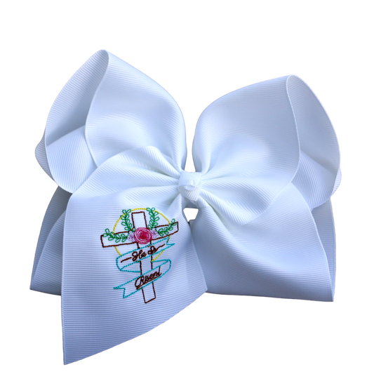 He is Risen Embroidered Bow