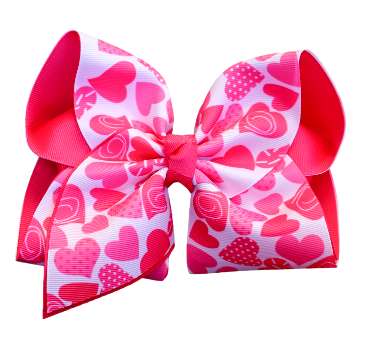 Polkadot Swirls Heart Layered Bow