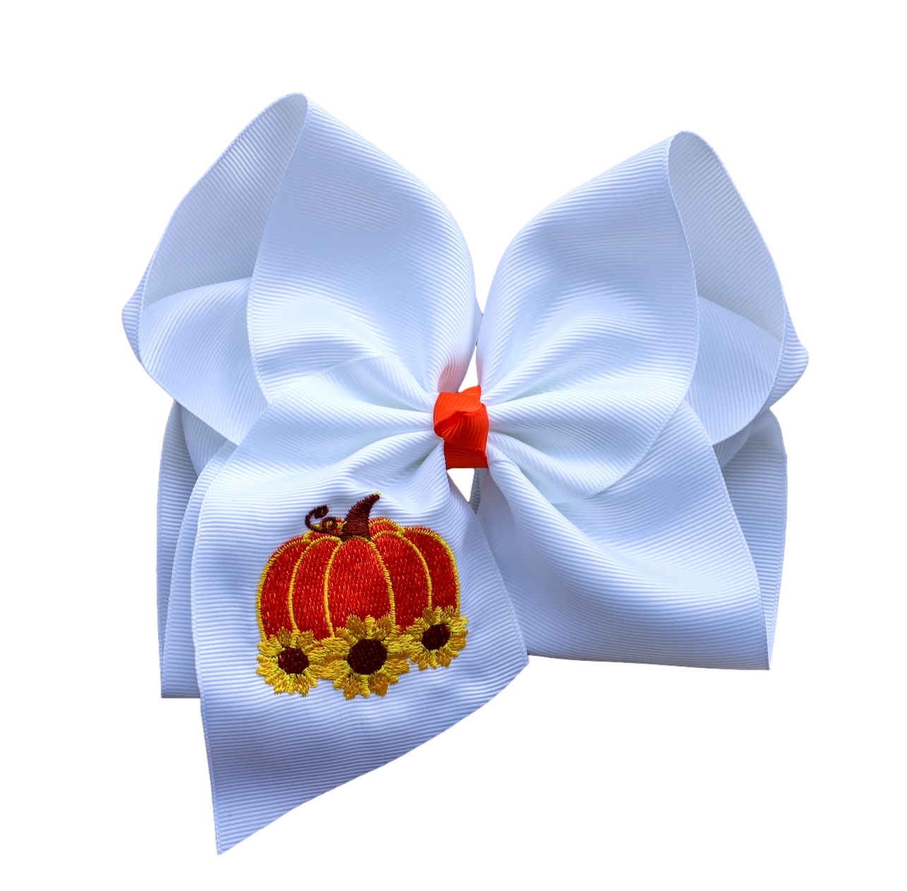 Sunflowers and Pumpkins Embroidered Bow – The Solid Bow