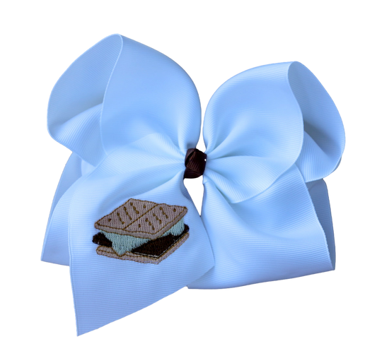 Smore's Embroidered Bow