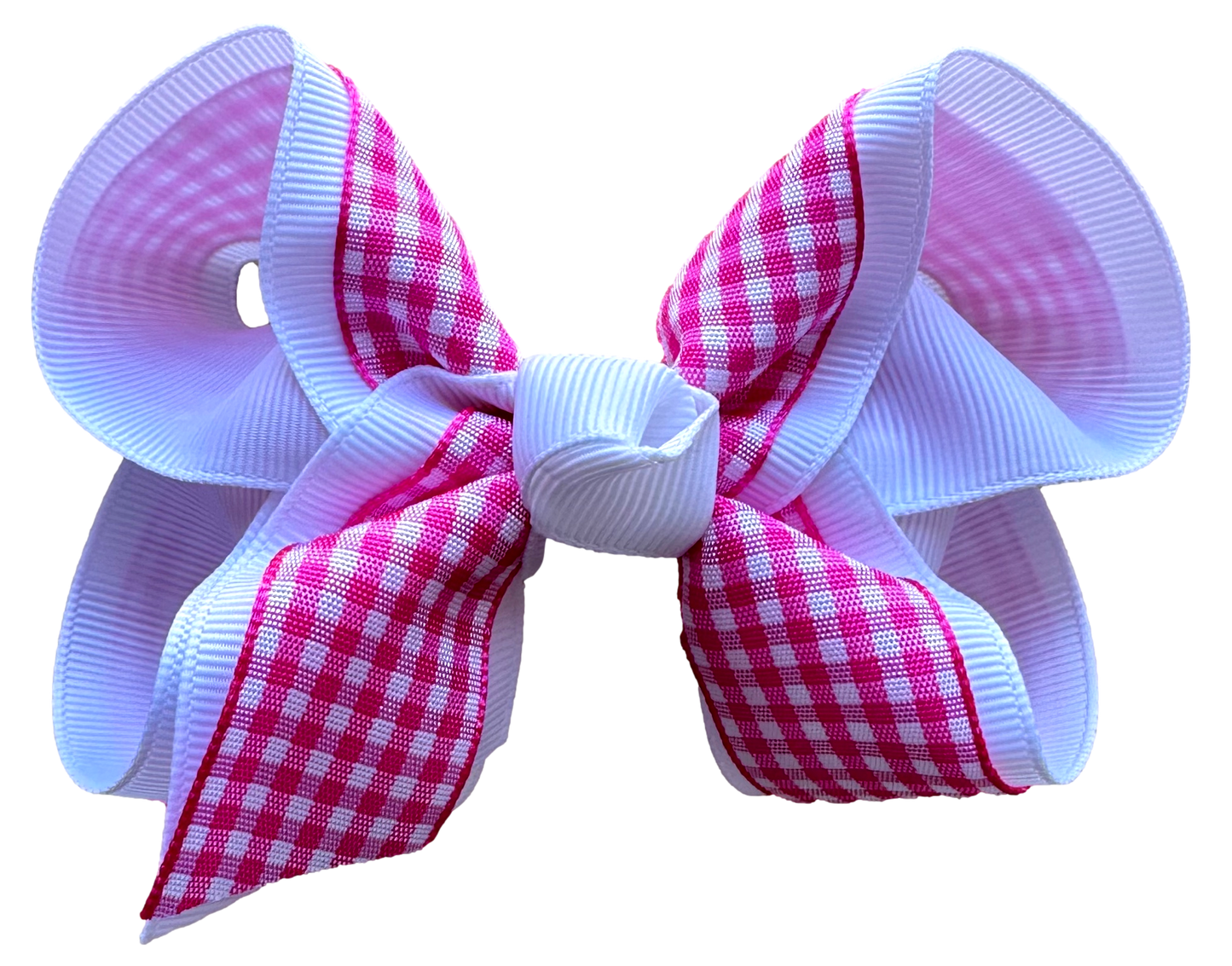 Shocking Pink Gingham Boutique Bow