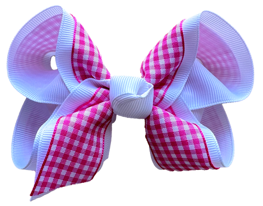 Shocking Pink Gingham Boutique Bow