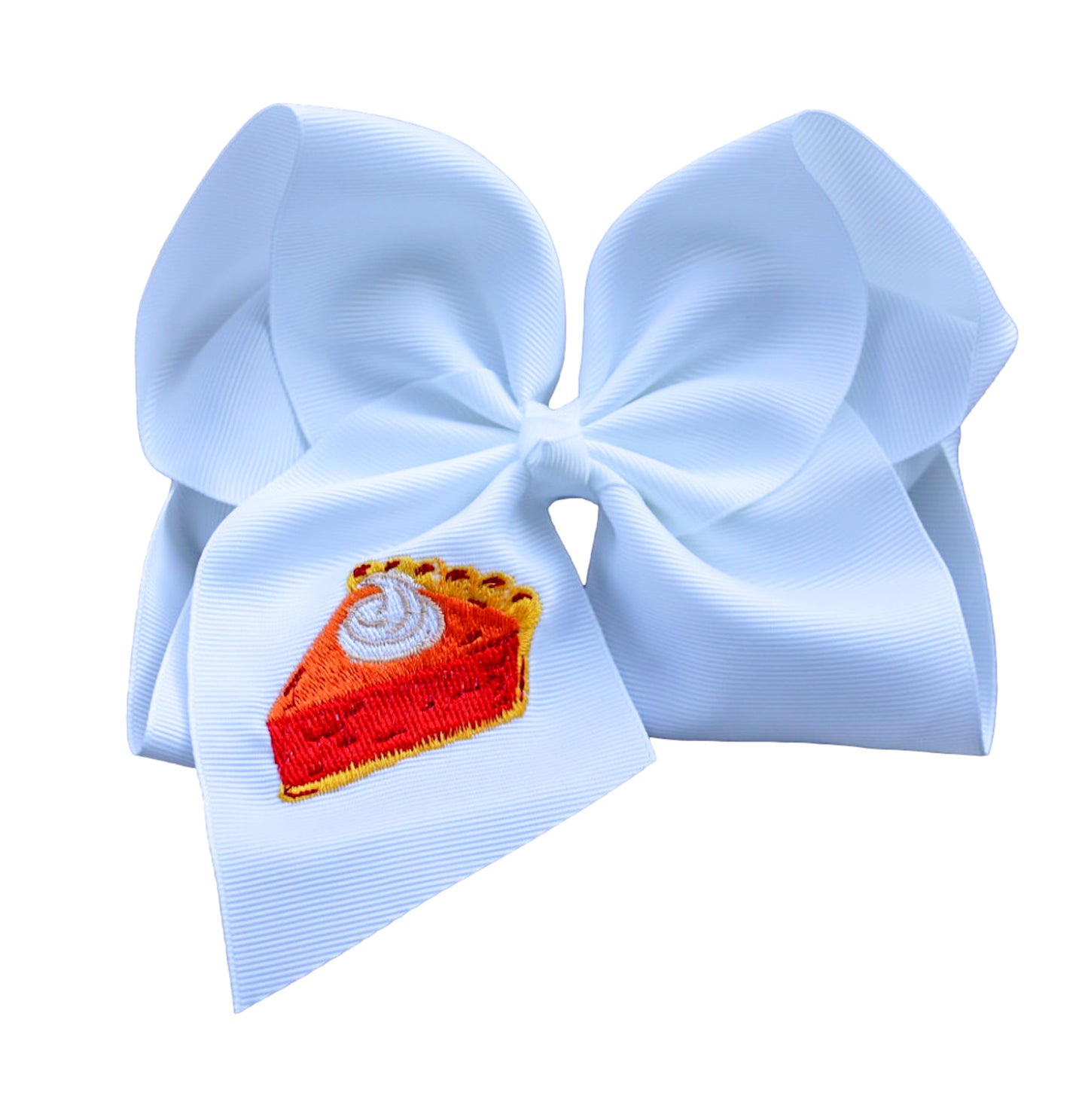 Fall Pumpkin Pie Embroidered Bow