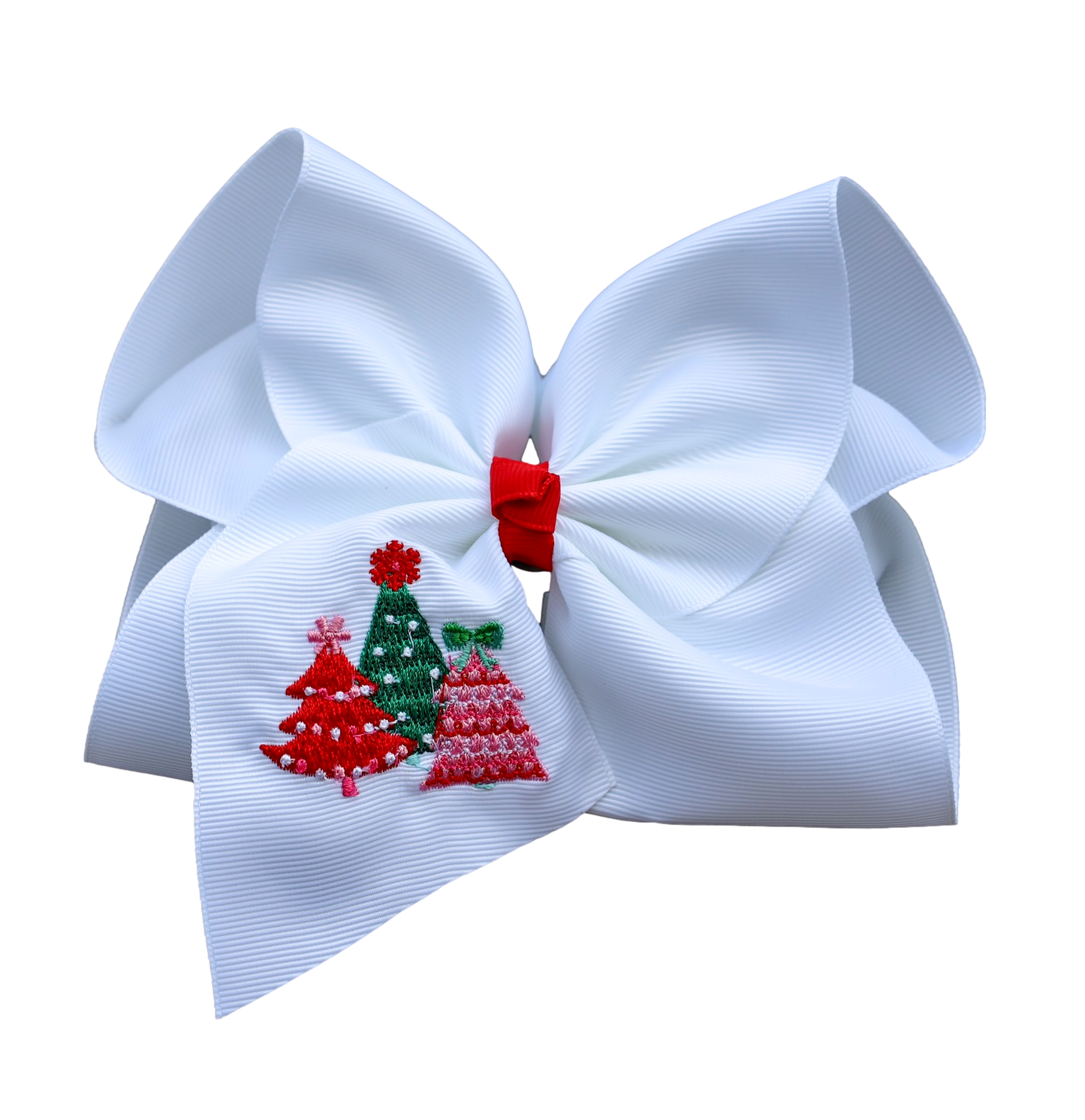 Merry and Bright Embroidered Bow