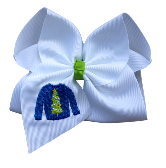 Ugly Christmas Sweater Embroidered Bow
