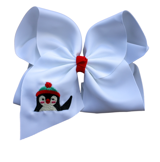 Penguin Pal Embroidered Bow
