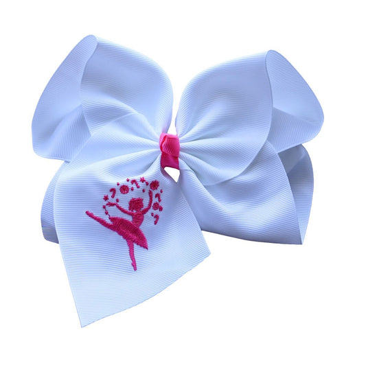 Sugar Plum Fairy Embroidered Bow