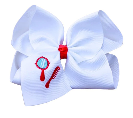 Glamour Girl Chic Embroidered Bow