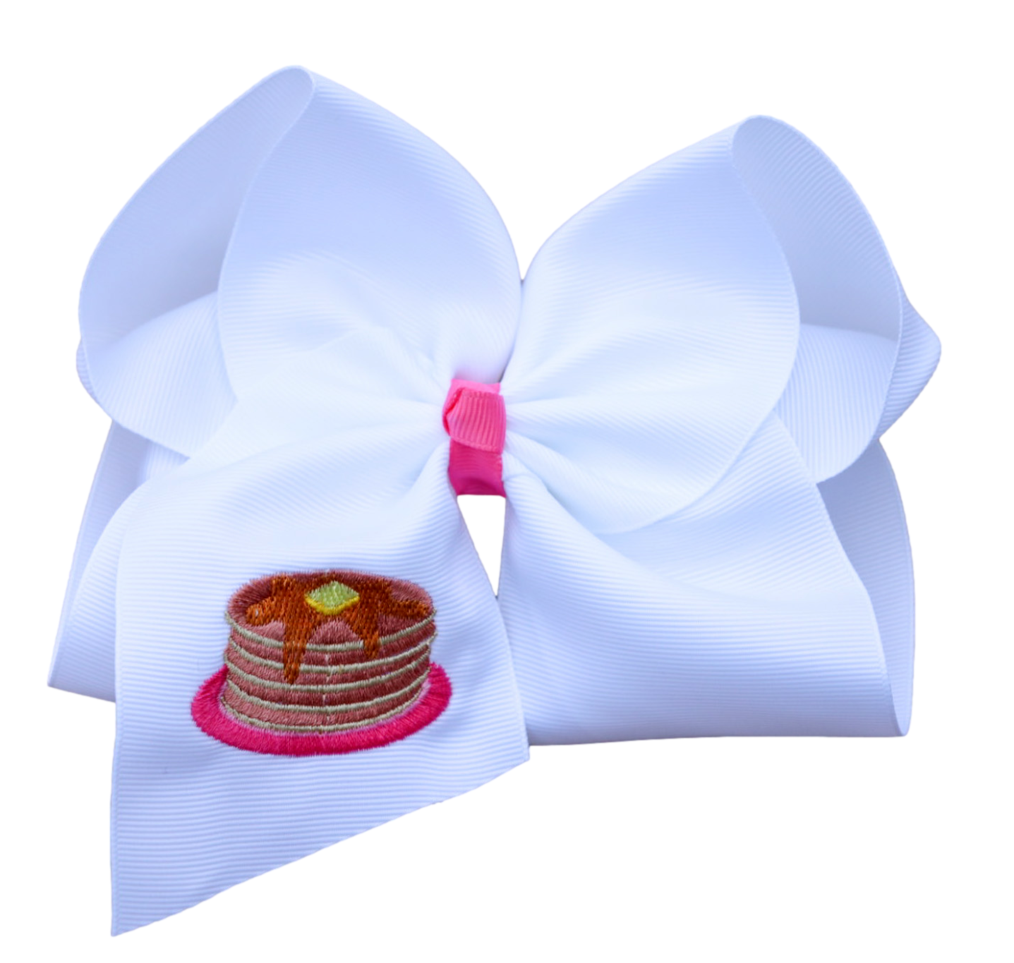 Pancake Drizzle Delight Embroidered Bow