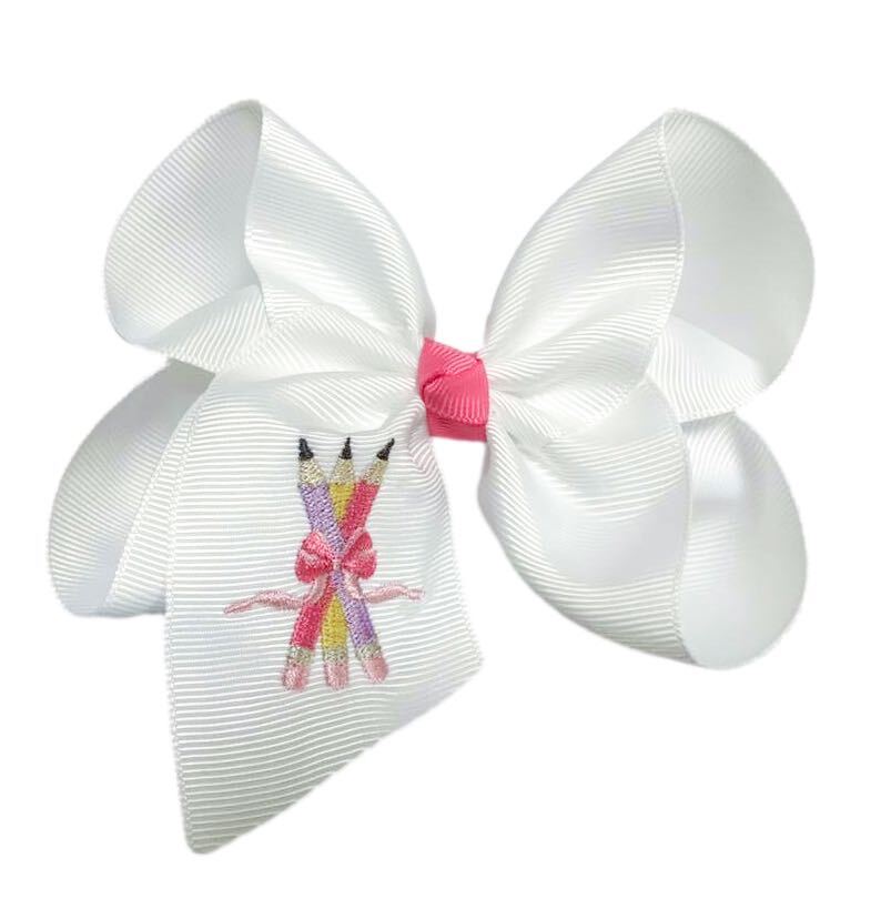 Pencil Princess Embroidered Bow