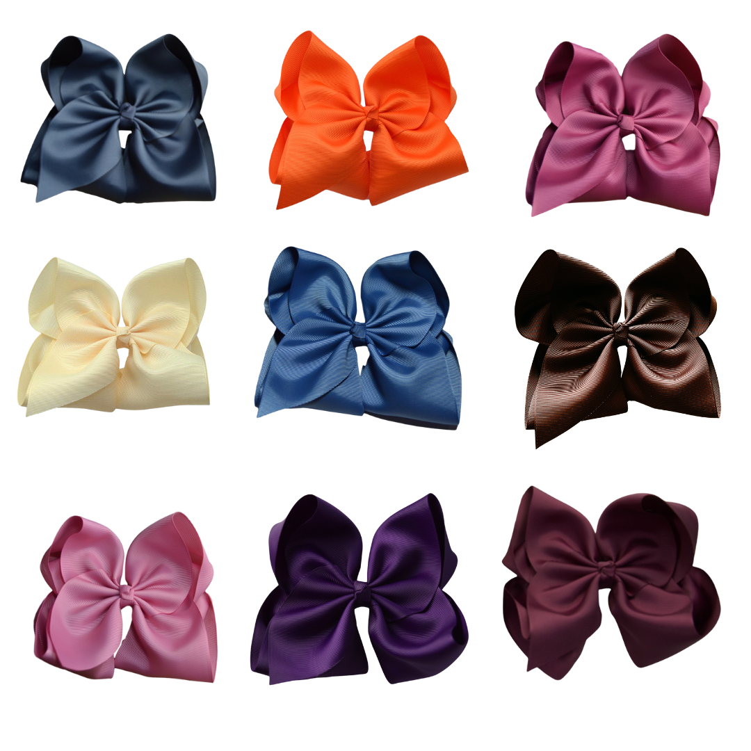 Special Colors Plum, Petal Pink, Charcoal, Maroon, Mauve, Antique Blue, Mustard Bow.