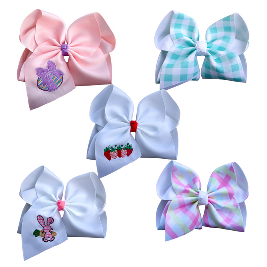 Cottontail Spring Set Embroidered Bow