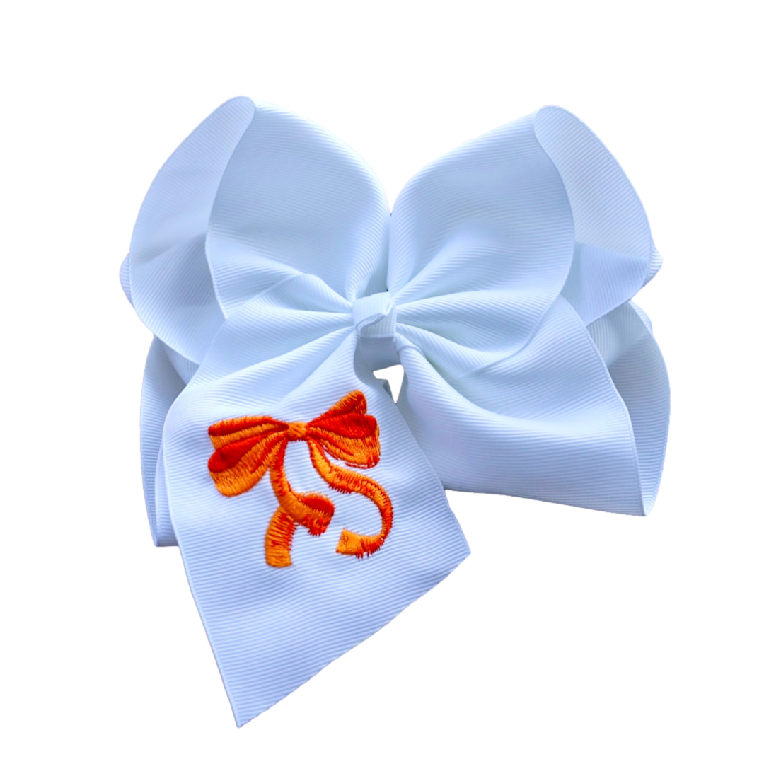 Fall Heirloom Bow Embroidered Bow