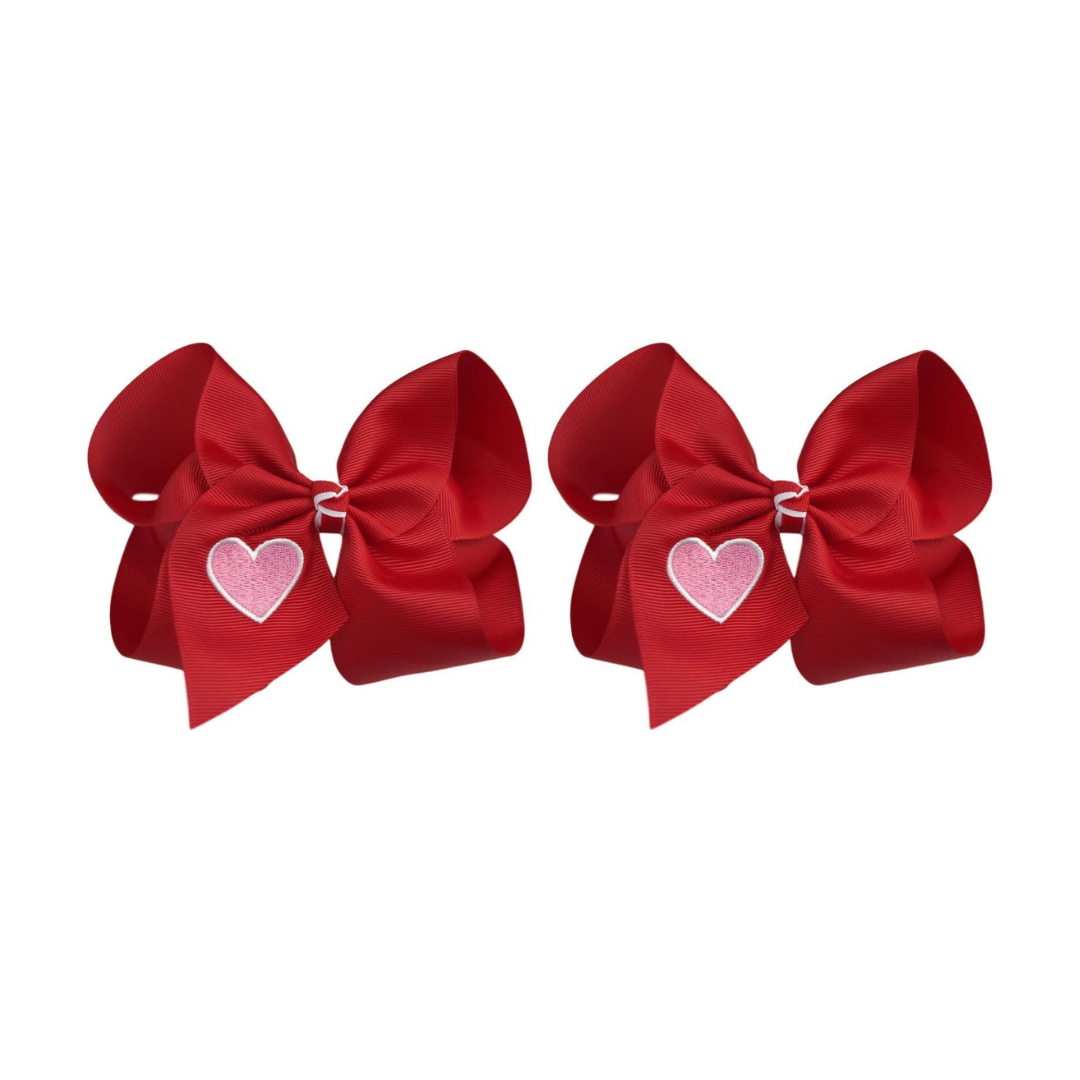 Red Bow with Pink Heart Set