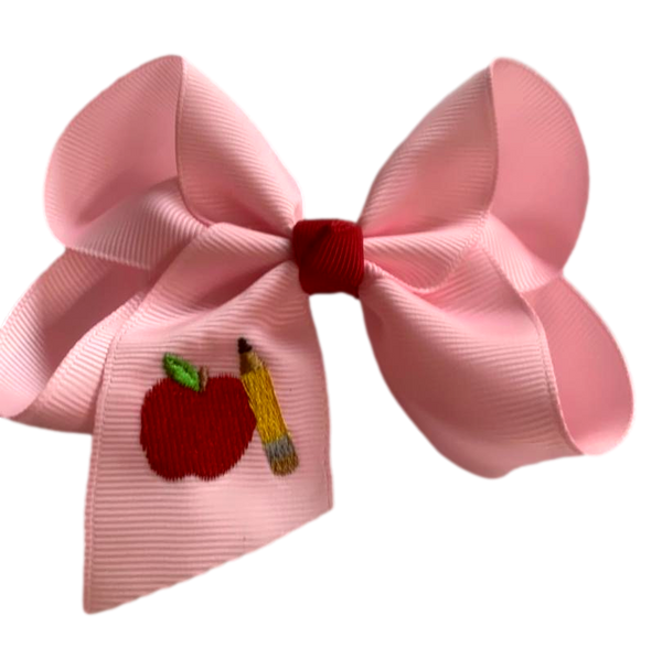 Pink Apple Bow – The Solid Bow