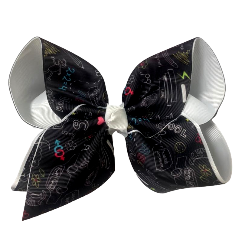 Back to School Printed Bow