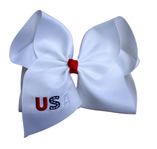 USA Embroidered Bow