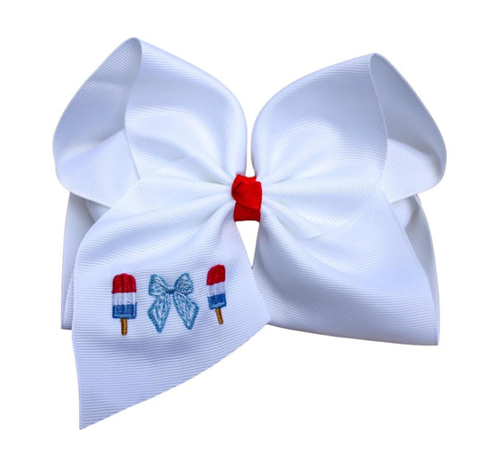 Liberty Blue Embroidered Bow