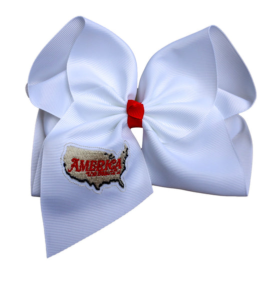 America the Beautiful Embroidered Bow