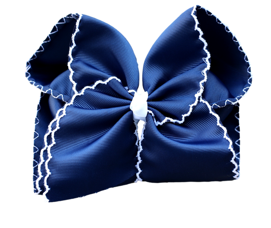 Navy Moon-stitch Bow