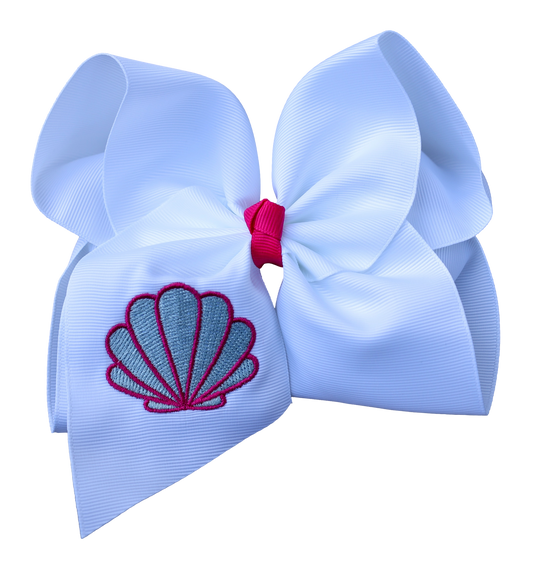 Seashell Embroidered Bow