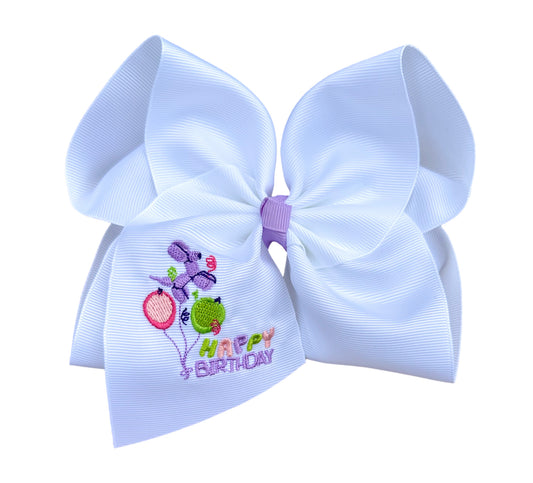 Lucy Bell's Balloons Embroidered Bow