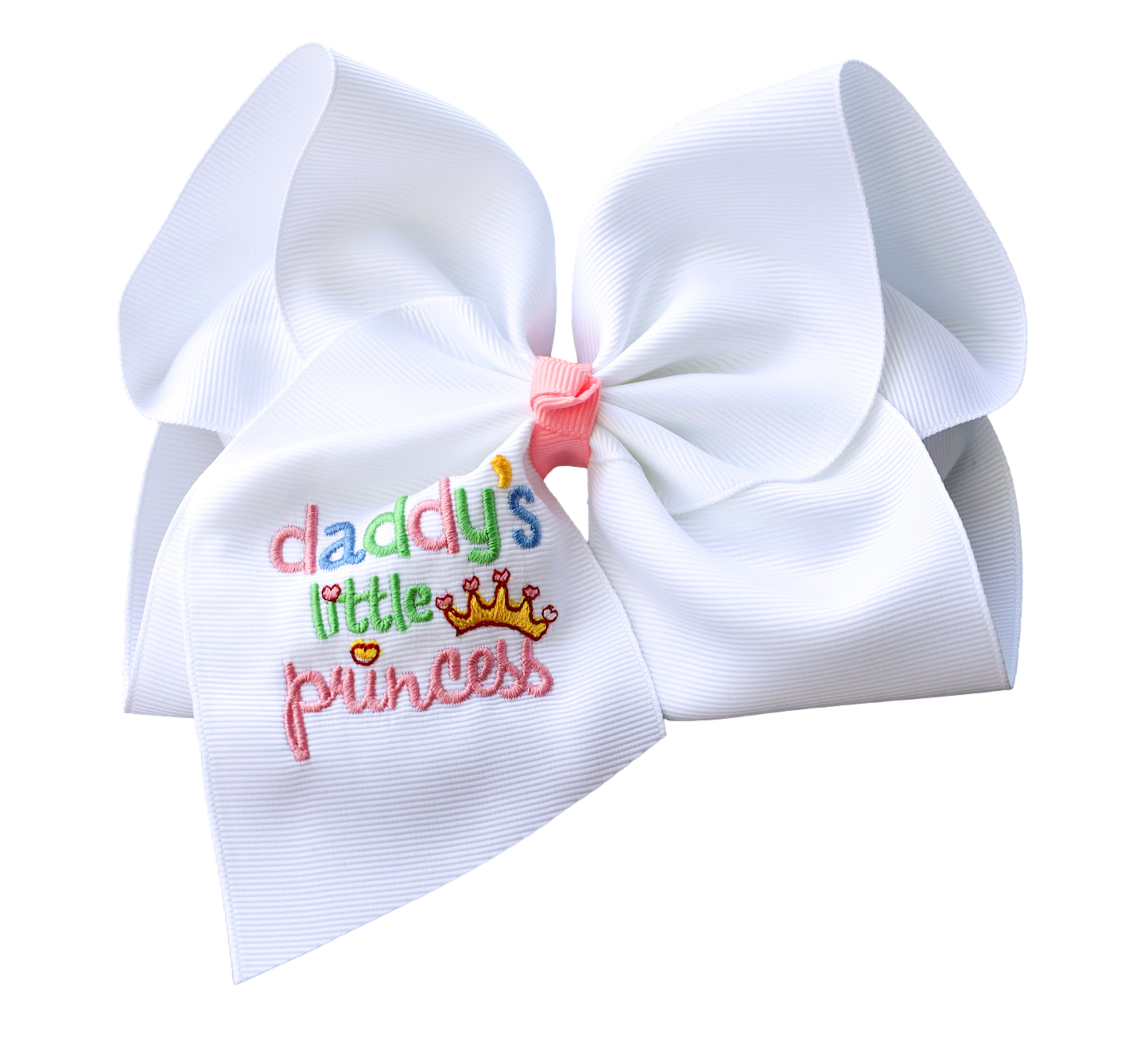 Daddy's Little Princess Embroidered Bow