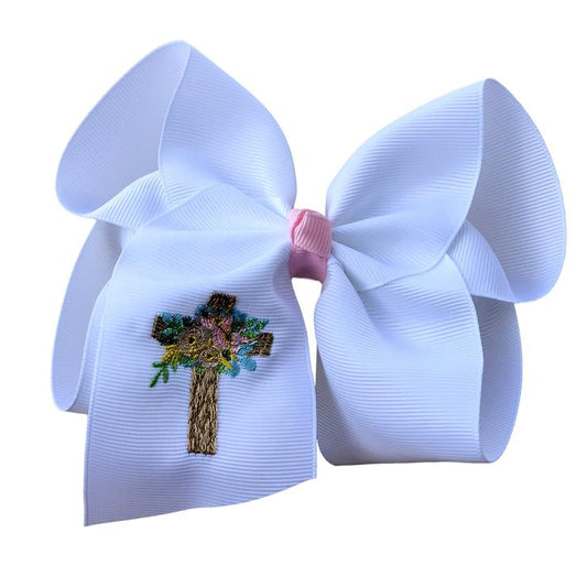 Cross Embroidered Bow