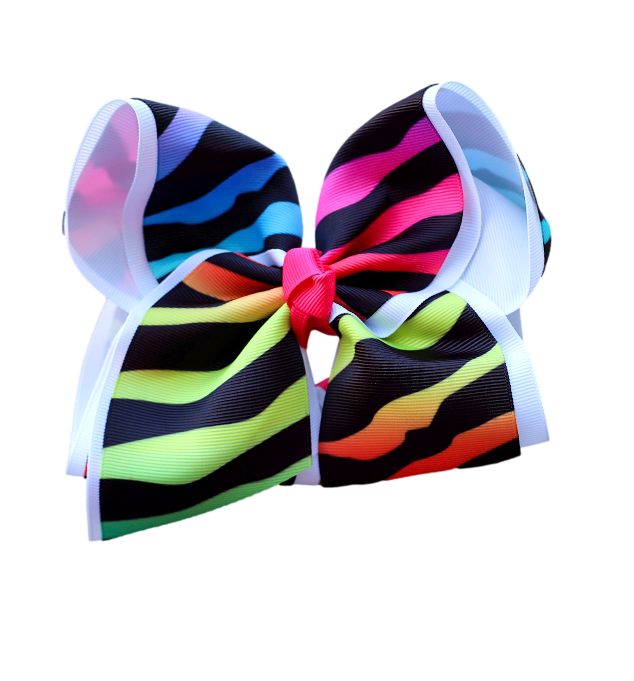Colorful Zebra Layered Bow