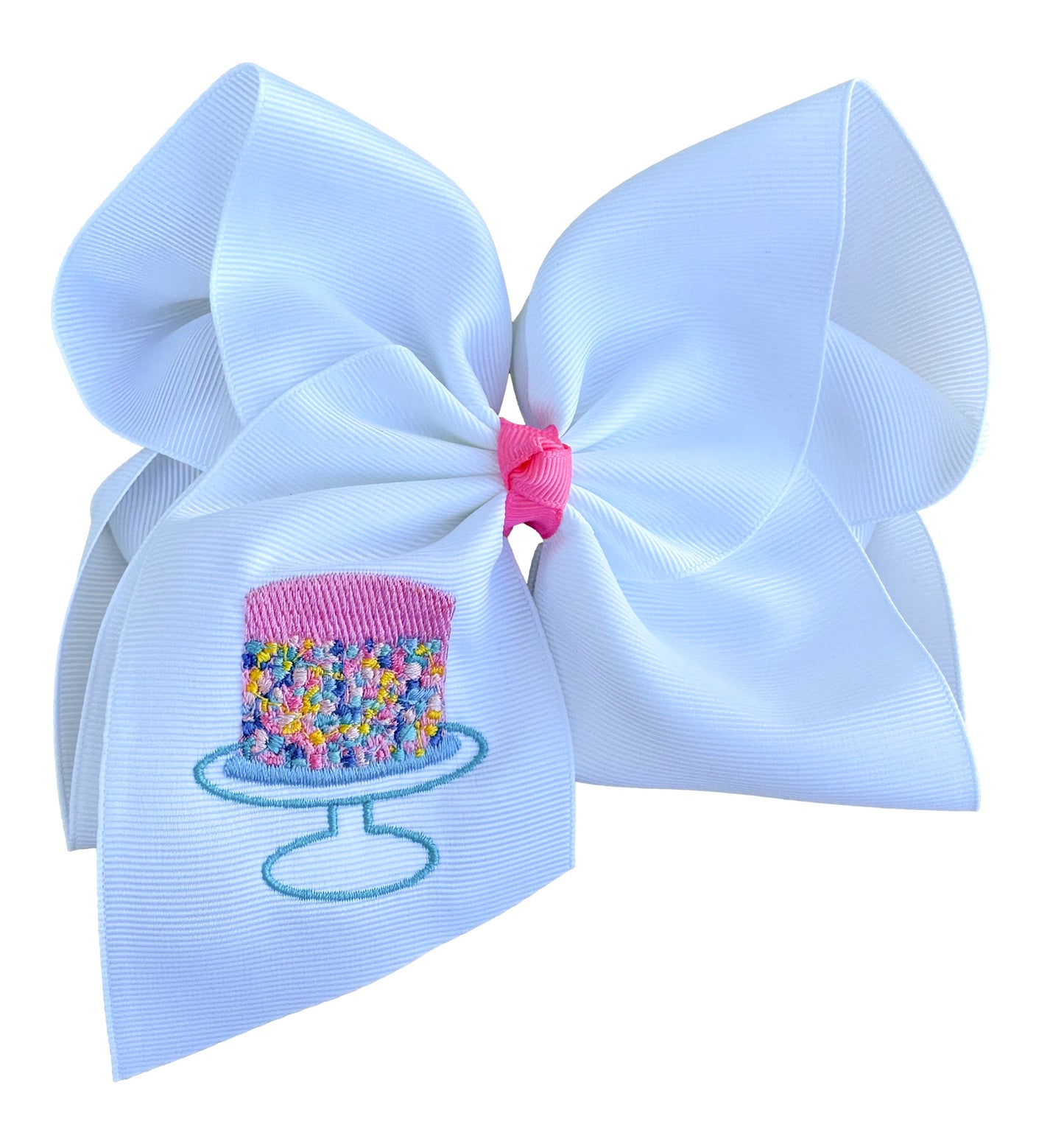 Confetti Cake Embroidered Bow