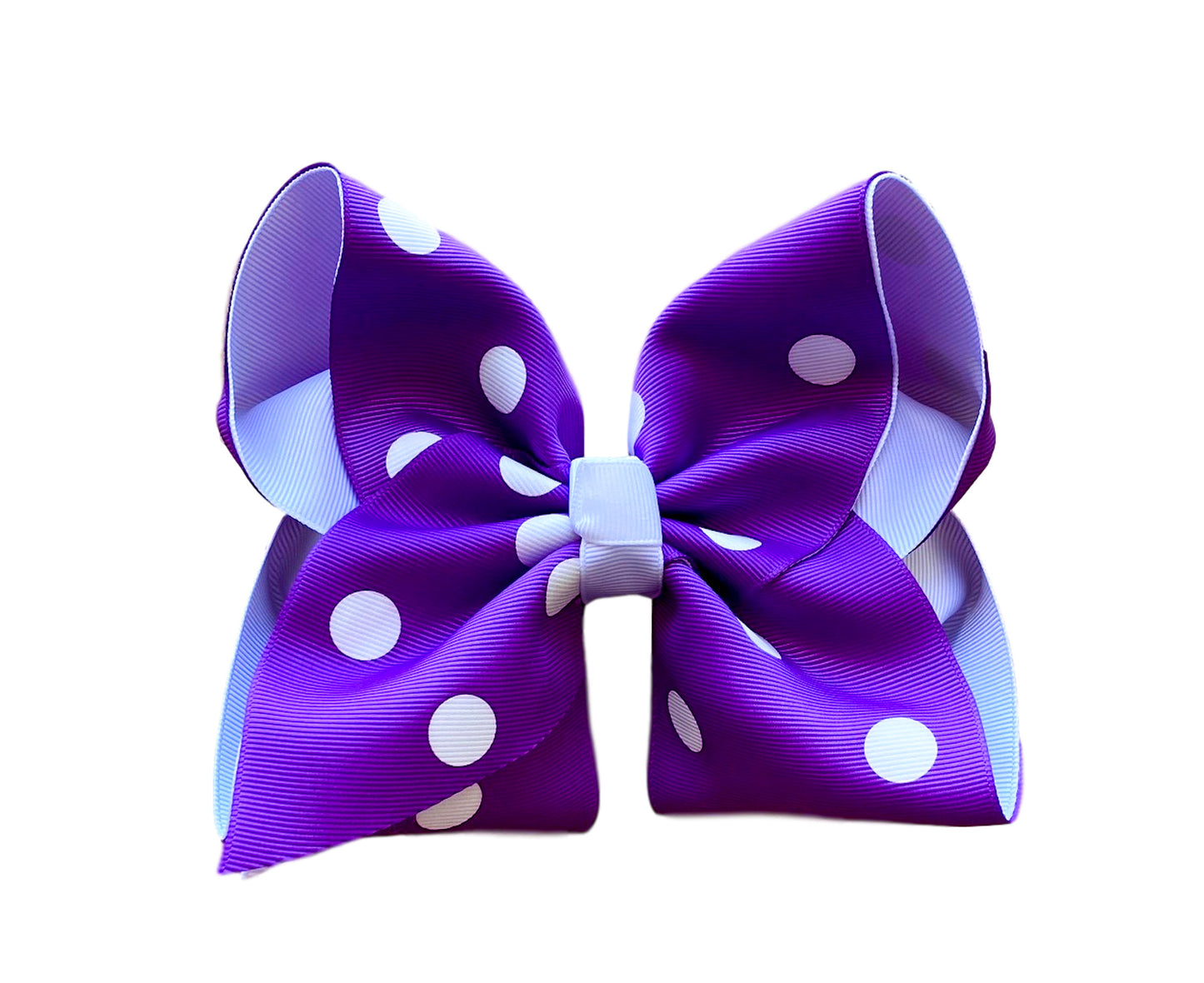 Purple Polka Dot Layered Bow