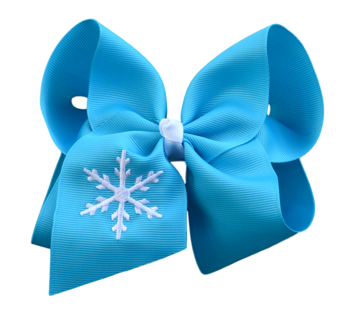 Sweet Snowflake Embroidered Bow