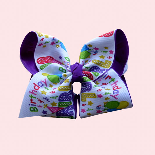 Birthday Girl Layered Bow