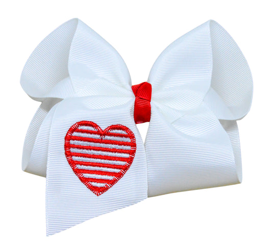 Striped Heart Bow