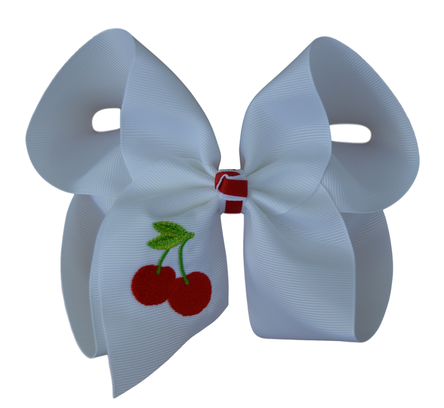 Cherry Embroidered Bow