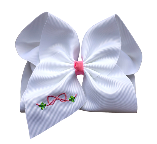 Sweet Clover Embroidered Bow