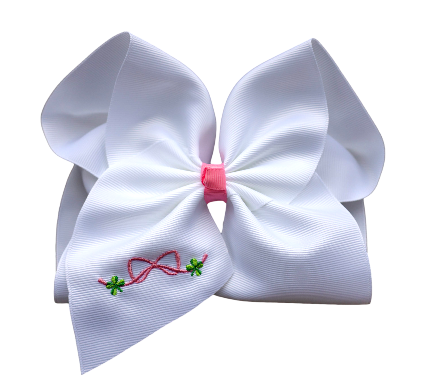 Sweet Clover Embroidered Bow