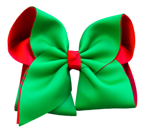 Green and Red Layered Bow