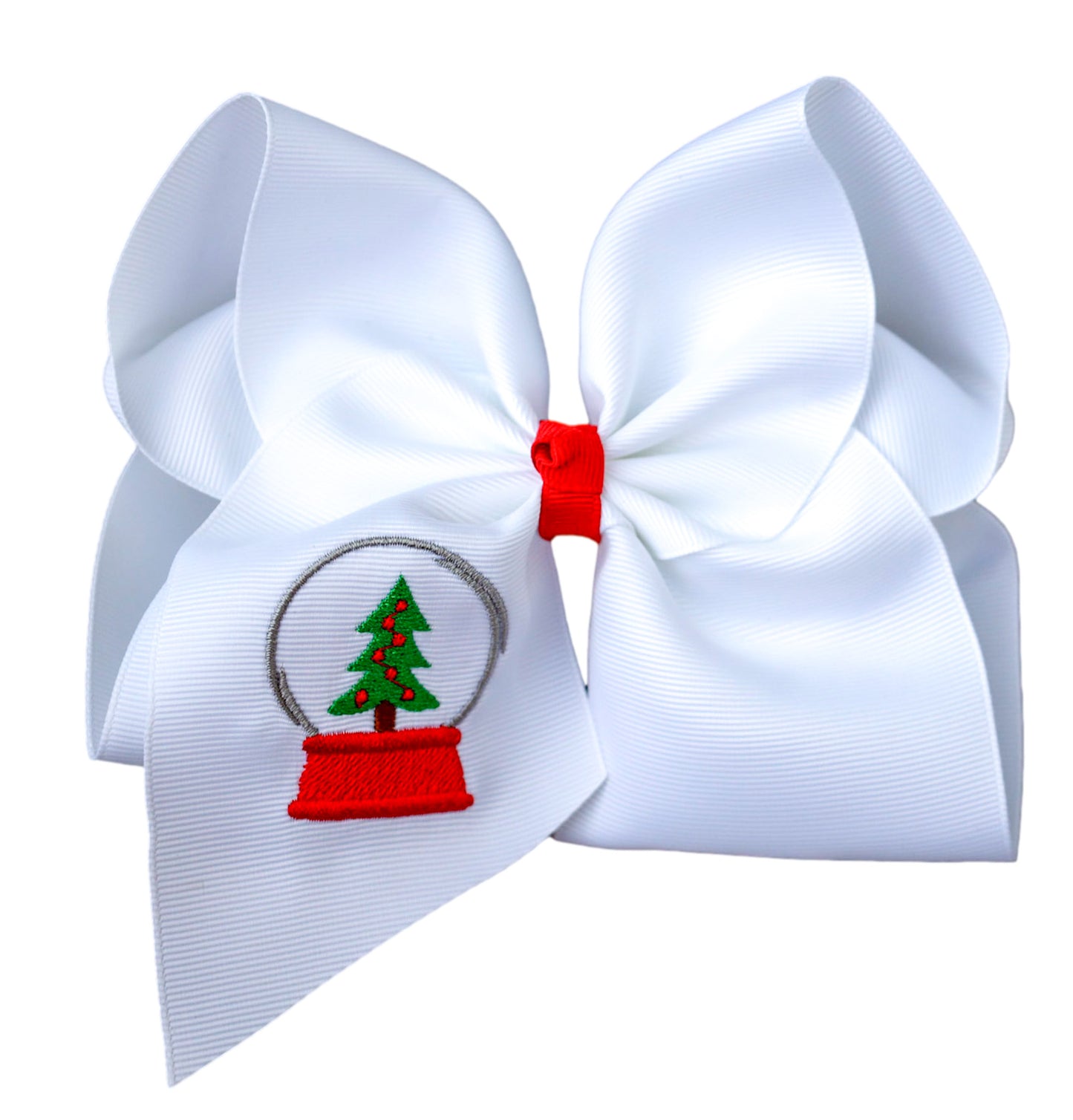 Snow Globe Embroidered Bow