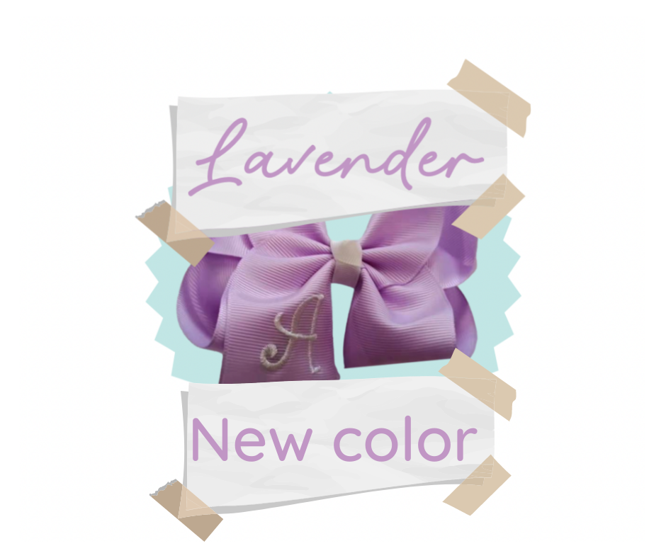 Lavender Bow with White Initial