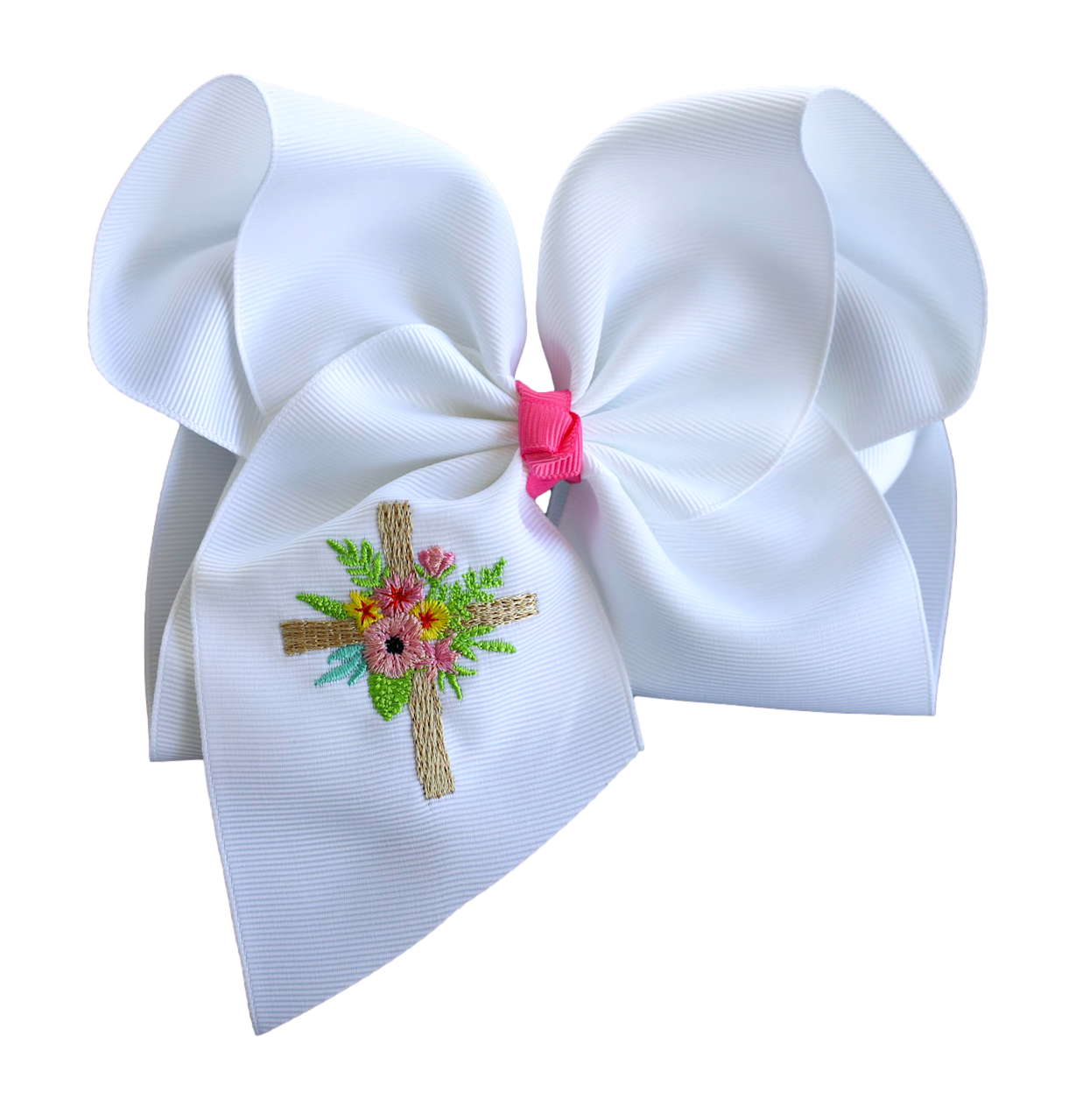 Spring Cross Embroidered Bow