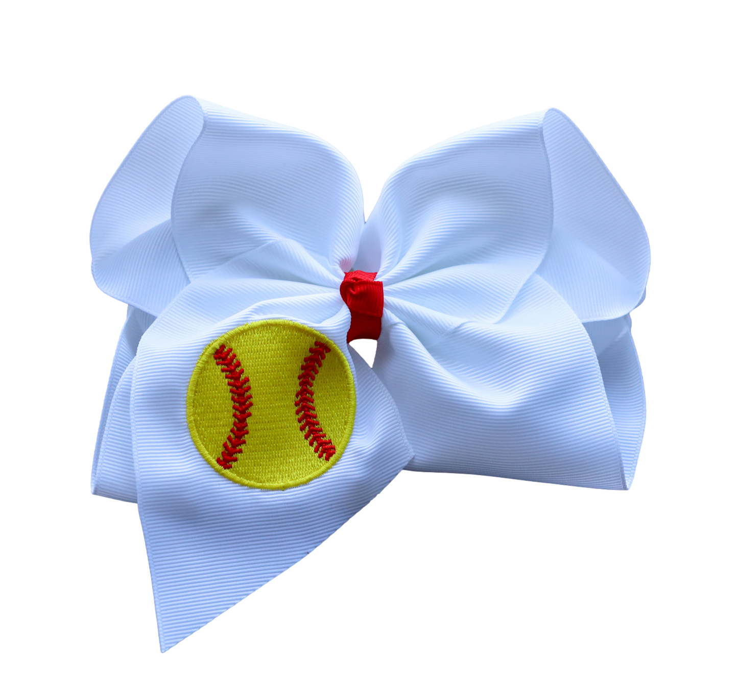 Softball Embroidered Bow