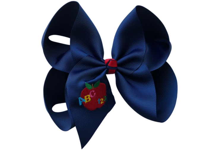 ABC/123 Embroidered Bow