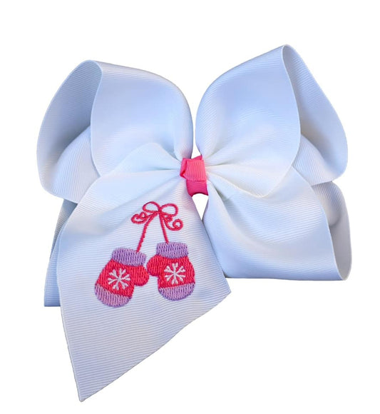 Mittens Embroidered Bow