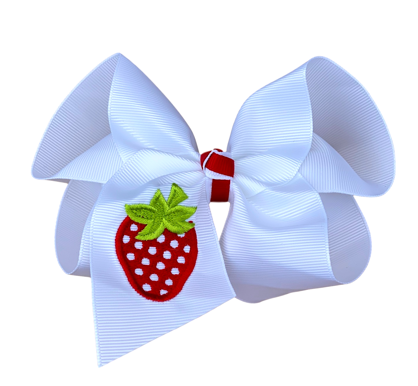 Strawberry Embroidered Bow
