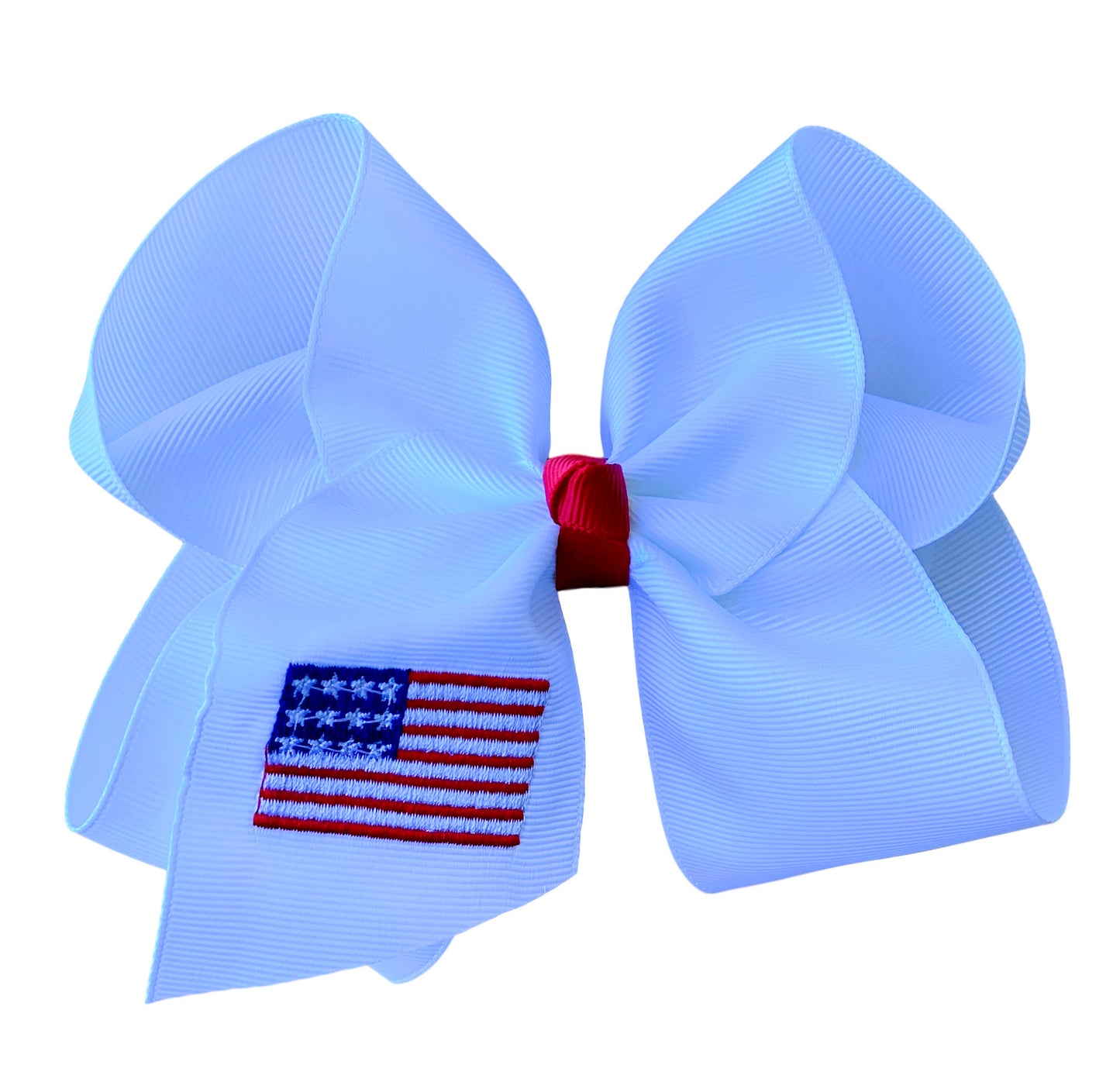 American Flag Embroidered Bow